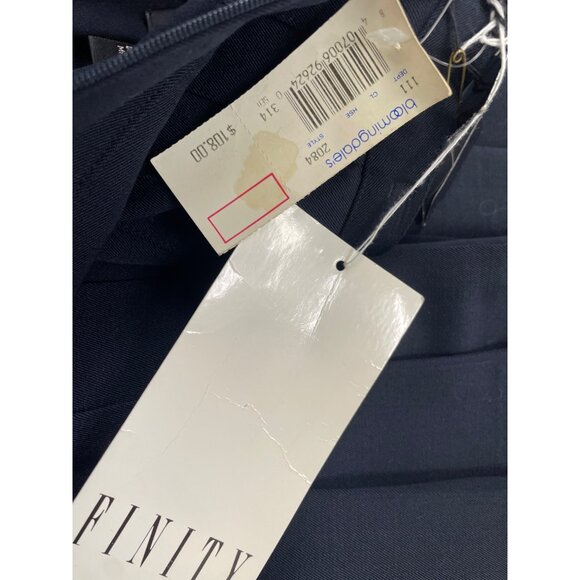 Finity Womens Pleated Navy Wool Skirt Size 6 - New - Picture 5 of 6